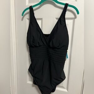 Woman’s black one piece XL bathing suit Aqua Green